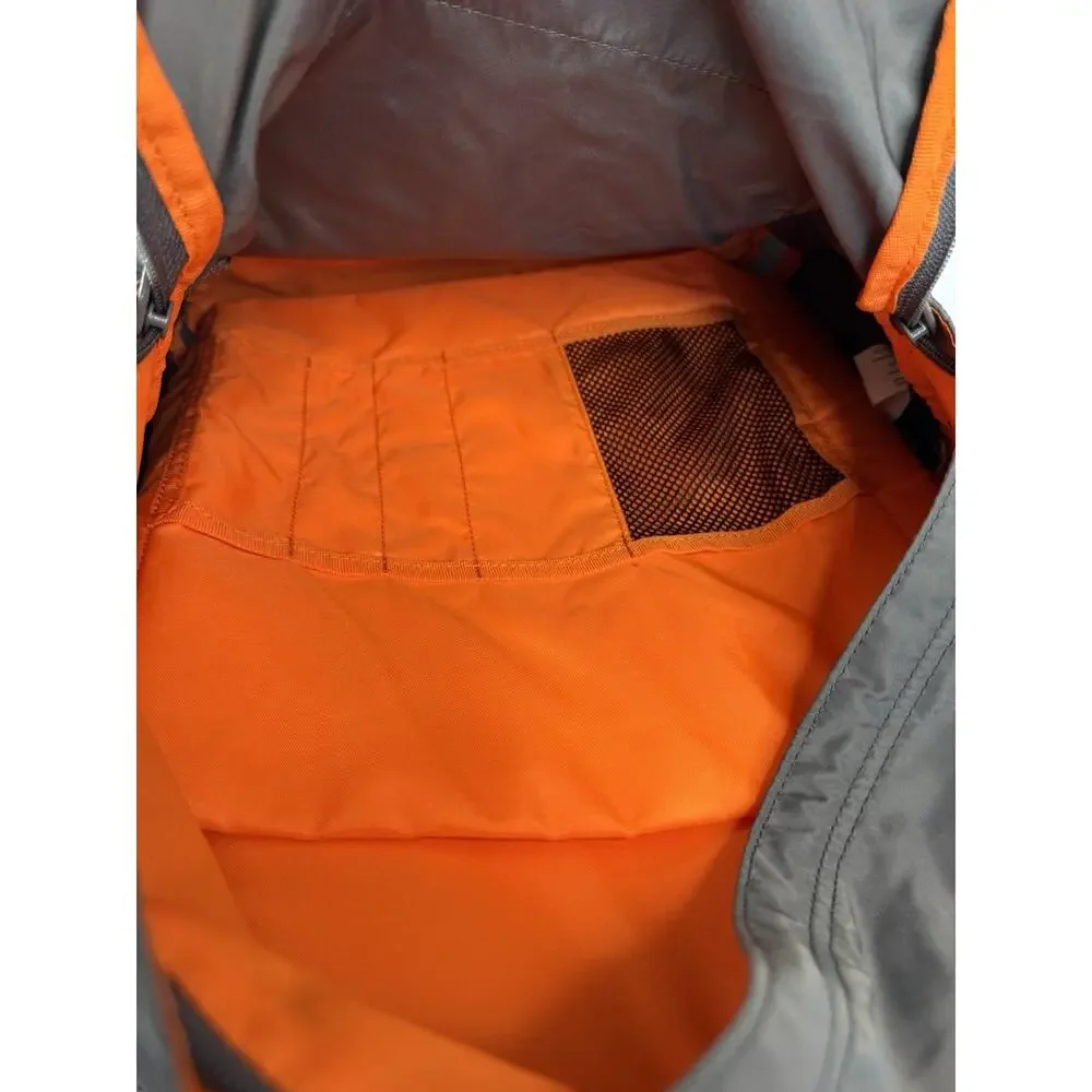 New Era Backpack Gray Orange Multi Pocket Padded School Travel Bag
